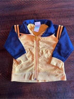 Children's Yellow & Navy Zip-Up Hoodie